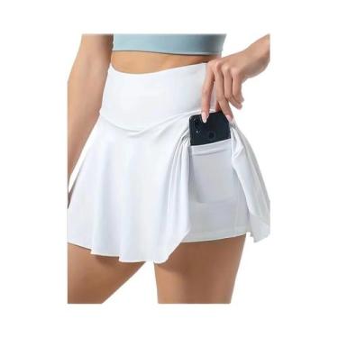 Imagem de Saia De Tênis Plissada De Cintura Alta Para Mulheres, Secagem Rápida, 