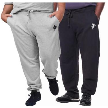 Imagem de Kit 2 Calças Moletom Plus Size Jogger Dibre Basquete P Ao G5-Masculino