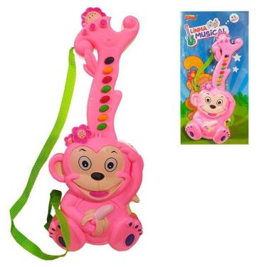 Imagem de Guitarra Linha Musical Rosa Macaquinho Com Alça - Zoop Toys