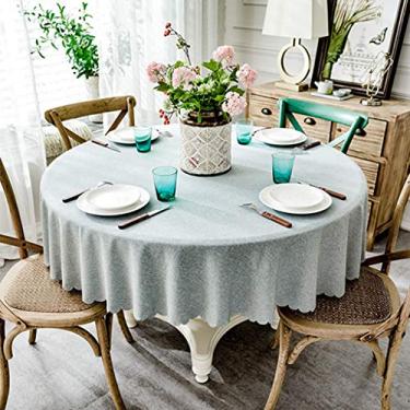 Imagem de 5sssallefaa Toalha de mesa redonda anti-desbotamento toalha de mesa de cor sólida para aniversário festa de casamento restaurante (cor: azul tamanho: 200 cm) (cinza 200 cm)