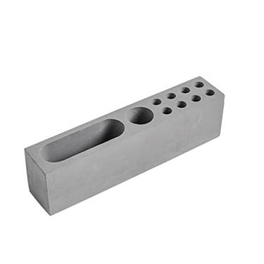 Imagem de Porta-lápis para canetas, moderno, cor mista, cinza, concreto, organizador de papelaria, escritório, casa, material escolar, suporte para caneta (cor: A) (A)