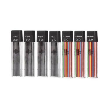 Imagem de Conjunto De Lápis Mecânico 2.0mm 2B Com Refil De Grafite Preto E Borra