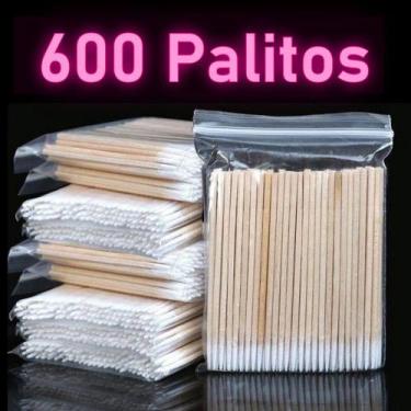 Imagem de Kit 100/300/600/1200 Palitos Algodão Dupla Ponta Unha Acrigel Boca Maq