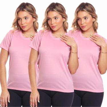 Imagem de Kit 3 Camisas Academia Esportiva Com Proteção Uv Feminina-Feminino