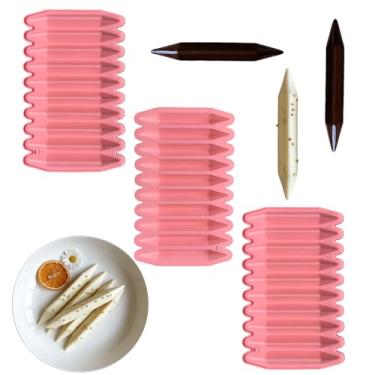 Imagem de Molde de silicone para chocolate em forma de giz de cera de 10 cavidades, 3 peças, molde de tira triangular com ponta dupla para doces de biscoito de gelatina de gelo, molde de cera DIY para fazer giz