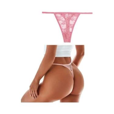 Imagem de Calcinha Sexy Feminina De Cintura Baixa Em Tule, Cor Sólida, T-back, T
