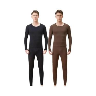 Imagem de Conjunto De Roupa Térmica Masculina Ultrafina Heattech Com Ácido Hialu