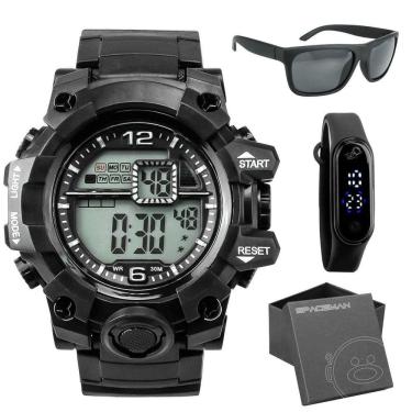 Imagem de Relogio Masculino Digital + Caixa + Oculos Sol Protecao Uv