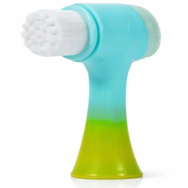 Imagem de Escova esfoliante de silicone para limpeza facial, cerdas macias, limpeza profunda dos poros, escova manual de lavagem facial dupla para massagem