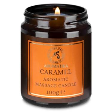 Imagem de Vela de massagem perfumada caramelo - Vela de cera de soja 100 ml - Mistura de óleos de coco e amêndoa - Oleorresina de baunilha - Vela de massagem relaxante - Cuidados com o corpo - Calmante - Beleza