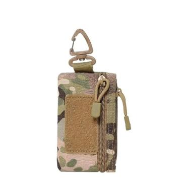 Imagem de Carteira minimalista vertical com bolso frontal fino para cartão de crédito com bolso com zíper e anel D acessório de couro de microfibra elástico para homens e mulheres, Mix, OneSize, Tendência