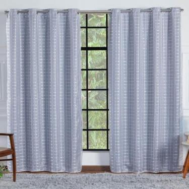 Imagem de Cortina De Porta 2,80x2,30 Blackout PVC Com Voil Xadrez - Feffo Cortin