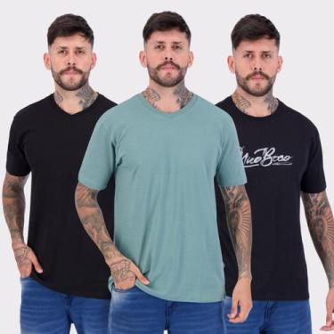 Imagem de Kit 03 Camisetas Nicoboco Preta e Verde, G