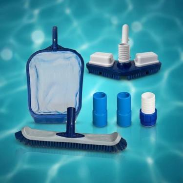Imagem de Kit de Limpeza para Piscina Pooltec Compact Escova Peneira Aspirador P