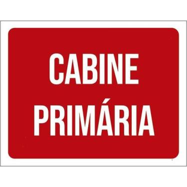 Imagem de Kit 10 Placa Acm Cabine Primária Vermelha Setor 18X23 - Sinalizo