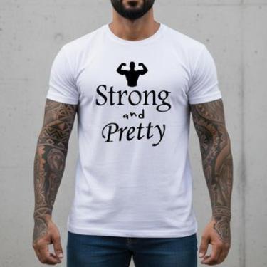 Imagem de Camiseta Masculina Customizada Premium Algodão Penteado Branca Camisa Exclusiva Treino Academia-Masculino