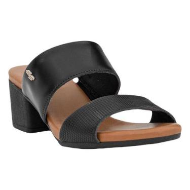 Imagem de Sandália Preto Detalhe Texturizado  Usaflex, Preto, 39