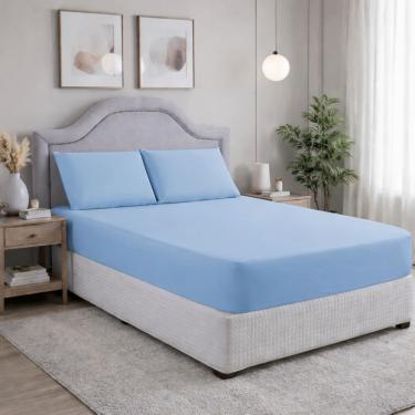 Imagem de Jogo de Lençol Casal 3 Peças Micropercal 400 Fios Conforto Luxo