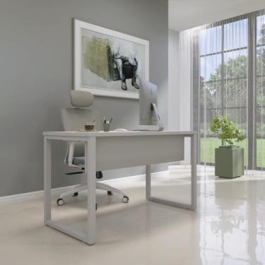 Imagem de Mesa Madeira M150/60p25tub 150cm Industrial Cinza - Pandin Móveis