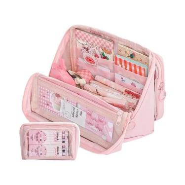 Imagem de Estojo De Lápis De Grande Capacidade, Dupla Face, Destacável, Com 9 Ca