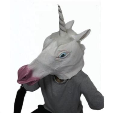 Imagem de Máscara de cabeça de unicórnio para Halloween, cosplay e festas engraç