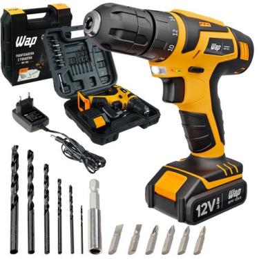 Imagem de Parafusadeira Furadeira Sem Fio 12v 12k3 Mandril 10mm Broca Maleta Wap