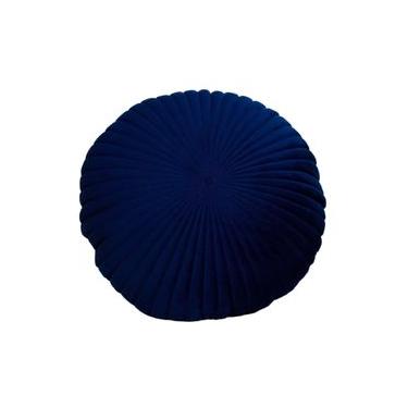 Imagem de Almofada em Veludo Azul Marinho Redonda