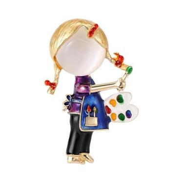 Imagem de Broches De Personagens De Bombeiros Unissex Para Meninas, Pins Pintado