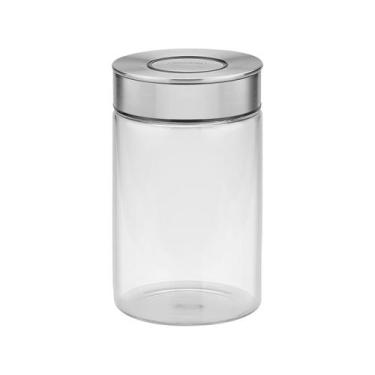 Imagem de Pote De Vidro Tramontina Purezza Com Tampa De Aço Inox 10 Cm 1 L Tramo