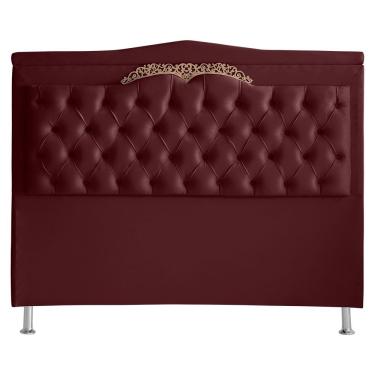 Imagem de Cabeceira Para Cama Box Madri Casal King Madeira Eucalipto Suede Bordo Vinho Do Lar Móveis e Decoração