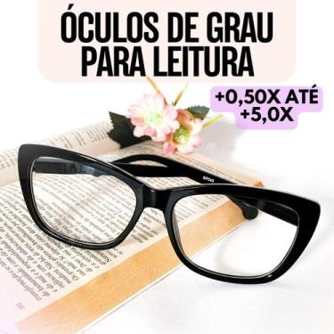 Imagem de Óculos Armação Grau +0.50 Ate +5.00 Feminino Hipermetropia Gatinho Pre