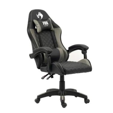 Imagem de Cadeira Gamer Fox Vulpes, Até 110Kg, Reclinável, Com Almofadas, Com Ajuste, Cinza
