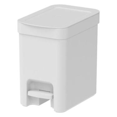 Imagem de Lixeira Pedal Trium 6L Cesto De Lixo Com Tampa lavabo Cozinha Pia Banh