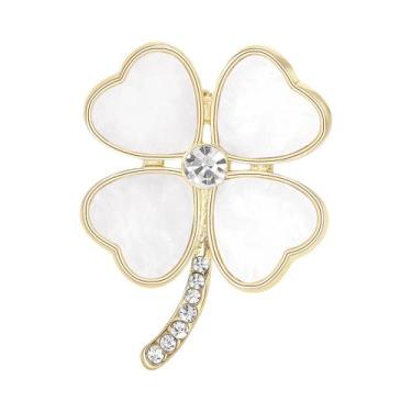 Imagem de Broche Unissex Feminino De Trevo Com Strass E Cristais, Acessório De J