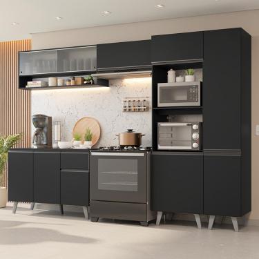 Imagem de Armário de Cozinha Completa 300 cm Preto Nice Madesa 08