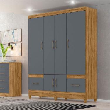 Imagem de Guarda Roupa Casal Ambiente MS912 6 Portas Freijó Cinza - Moval