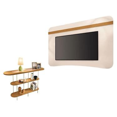 Imagem de Painel Suspenso Armony Off White Cinamomo com Aparador Infinity Cinamomo - HB Móveis