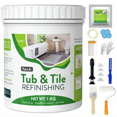 Imagem de Kit de Tinta Tenee para Banheira e Azulejo 1 kg Branco Semi-Brilho