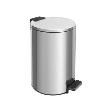 Imagem de Lixeira Com Pedal 12 Litros Aço Inox Polido Balde Interno Removível Lo