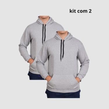 Imagem de Kit 2 Moletons Unisex Com Capuz Estilo Urbano Casual - Lucam, Cinza, G