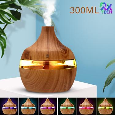 Imagem de Umidificador de Ar Ultrassônico Portátil UM003 300 ml com Difusor de Aromas e Iluminação LED USB Desligamento Automático