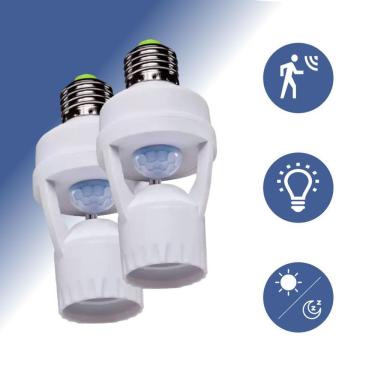 Imagem de Kit Sensor de Presença com Fotocélula para Lâmpada Soquete Modelo Kit 2pcs Economia de...
