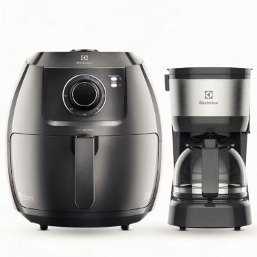 Imagem de Kit Fritadeira sem Óleo Air Fryer Family Efficient EAF50 5L com Cuba 6,5L e 8 Receitas pré-sugeridas Preto-granite