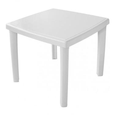 Imagem de Mesa de Plástico Me3 Quadrada Tampo e Estrutura Leve 4 Lugares Preto e Branco Higipack