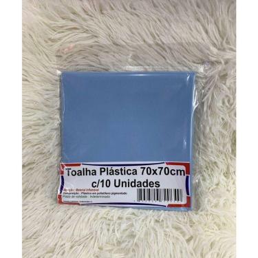 Imagem de Kit 10 Toalha De Mesa Lisa Plástica 70x70cm Para Aniversário Festa Casamento Azul Bebê
