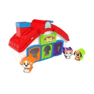 Imagem de Brinquedo Infantil Casinha de Cachorro Didático com Peças de Encaixe Sensoriais Rosa Yeet