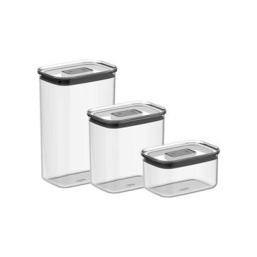 Imagem de Kit de Potes Herméticos Ou Retangulares 3 Peças Linha Duo Lock, Natura