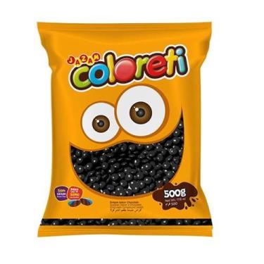 Imagem de Confeito De Chocolate Coloreti Sortido 500g - Jazam - Preto