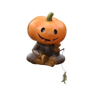 Imagem de Estátua de espantalho de abóbora de Halloween em resina para decoração