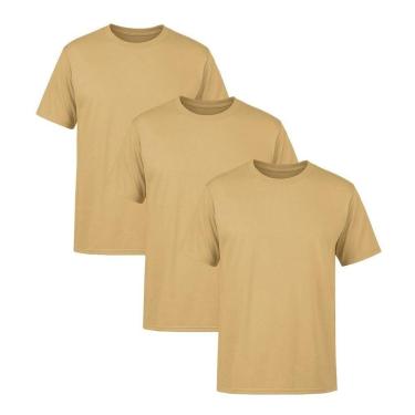 Imagem de Kit 3 Camisetas Masculina Lisa Premium 100% Algodão-Masculino